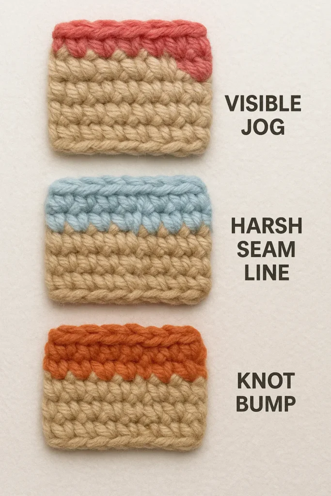 Common crochet mistakes when changing colors