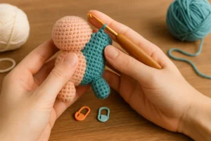Changing colors in amigurumi invisibly mid-round