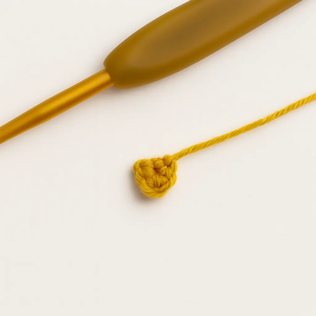 Yellow beak piece from amigurumi owl free pattern