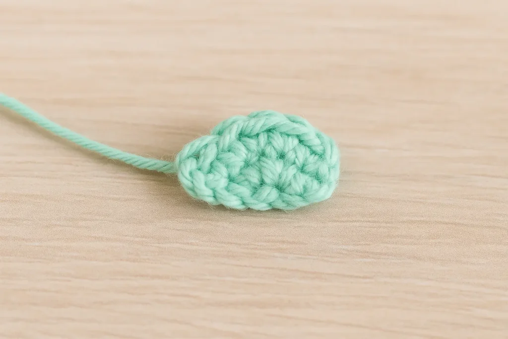 Amigurumi owl free pattern mint green wing piece
