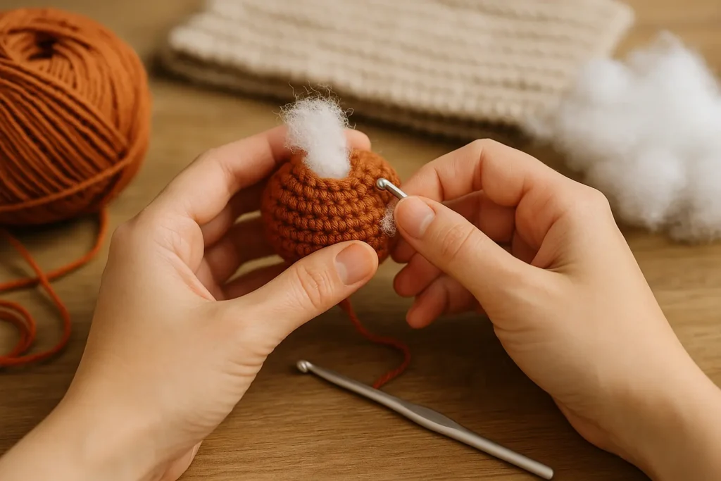 stuffing first amigurumi plush