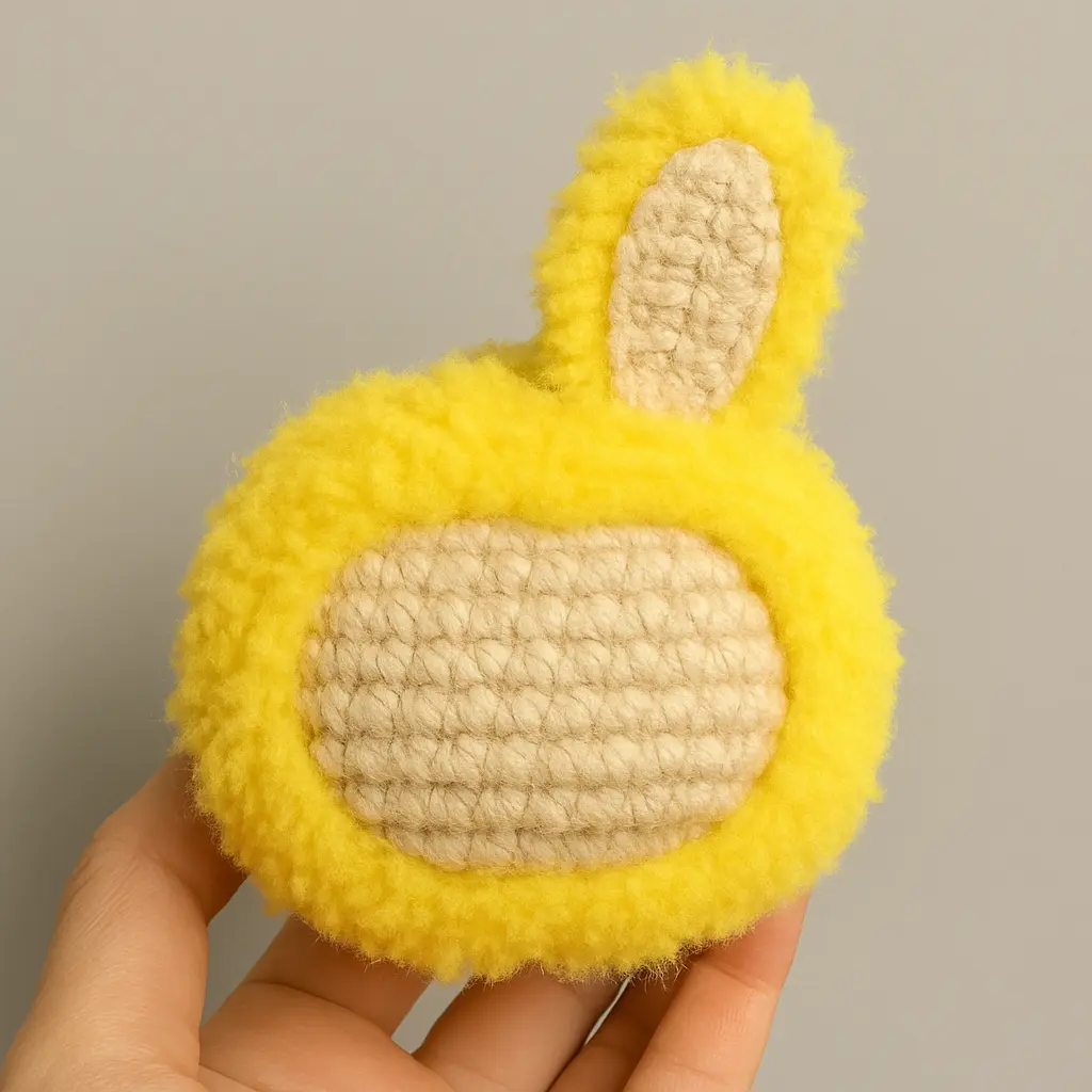 Crochet Labubu keychain with ears added