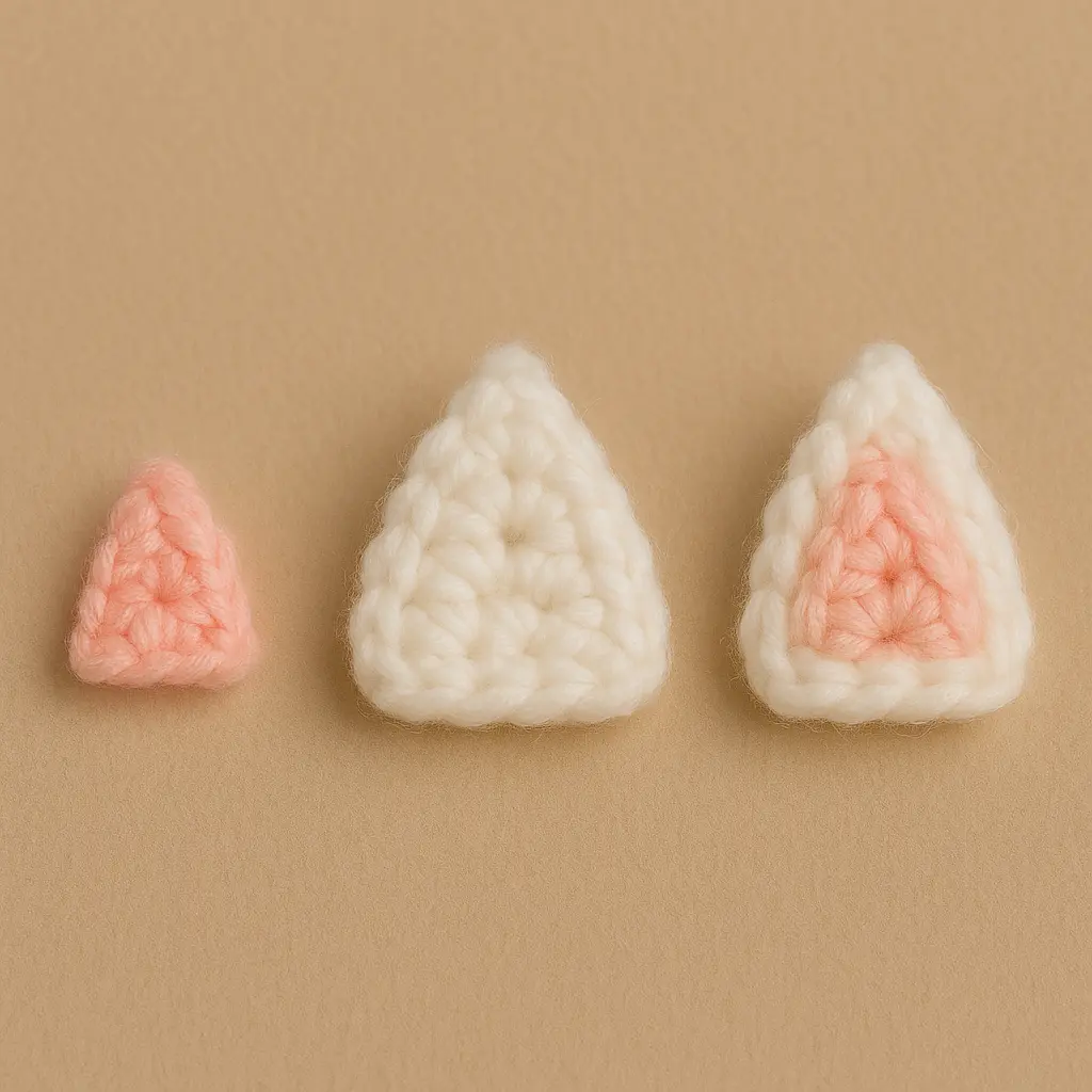 crochet cat ears for boba cat amigurumi pattern