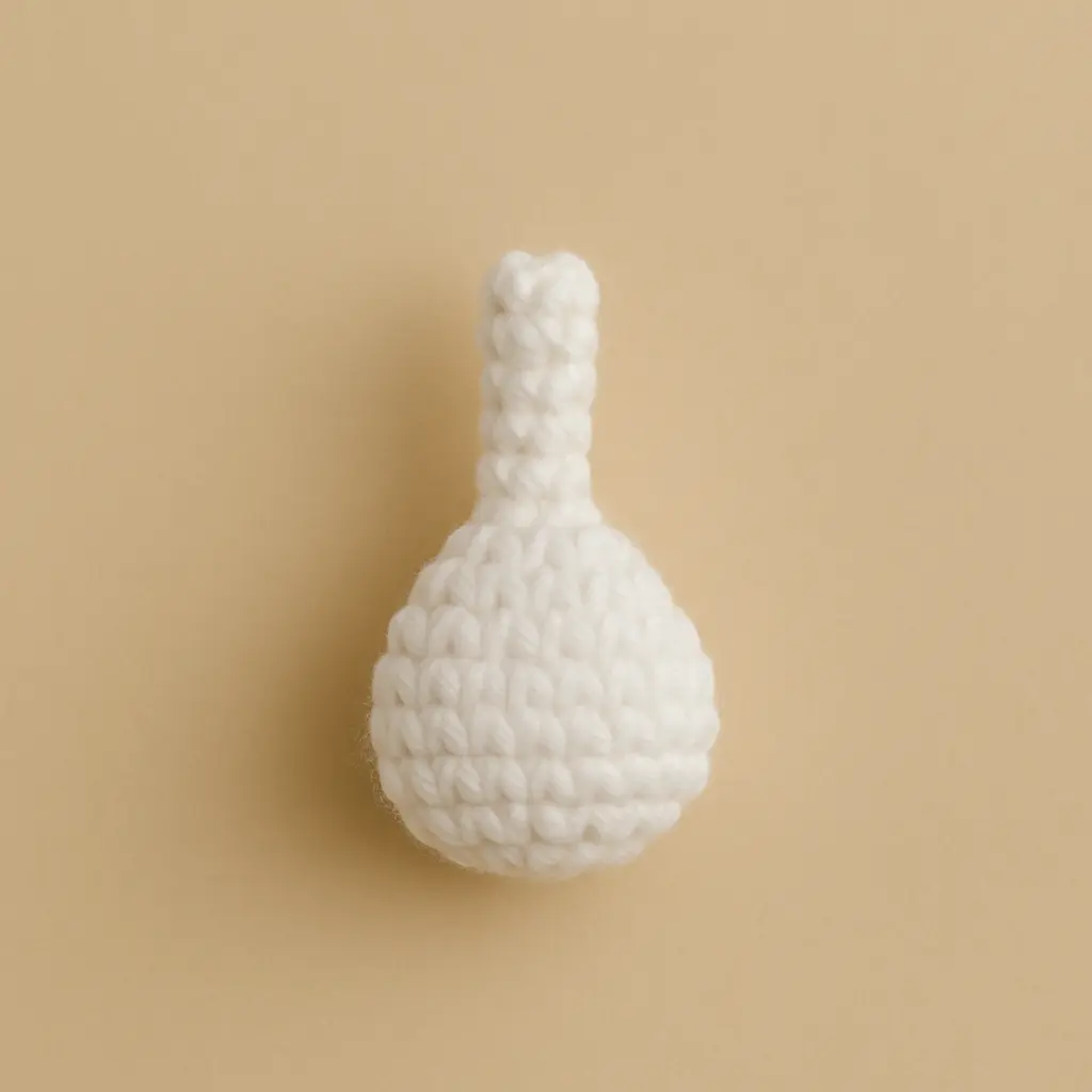 White crochet duck body with attached neck for amigurumi pattern