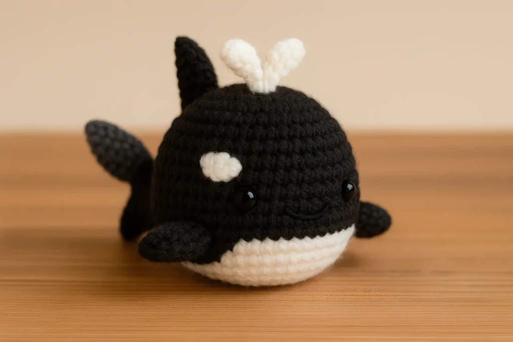 Killer whale crochet pattern – black and white orca whale
