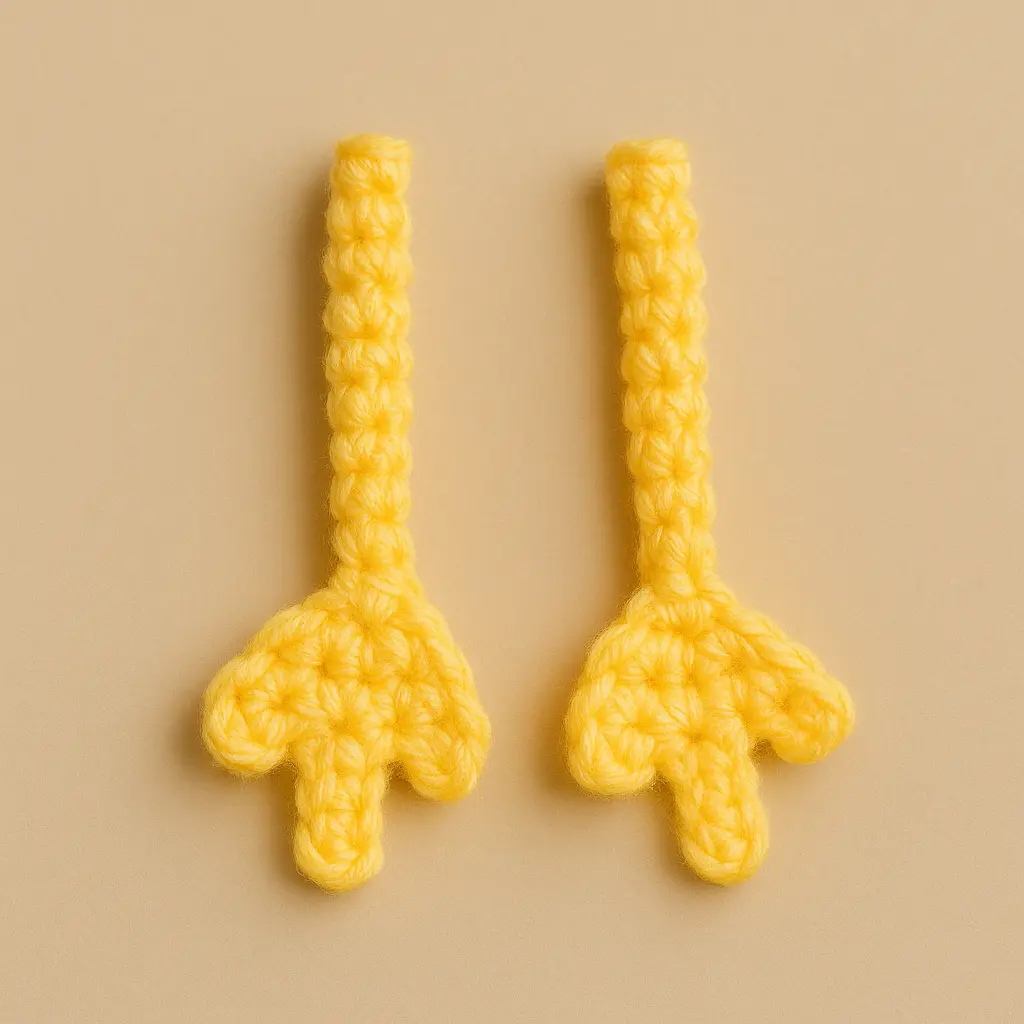 Crochet yellow legs and webbed feet for amigurumi duck