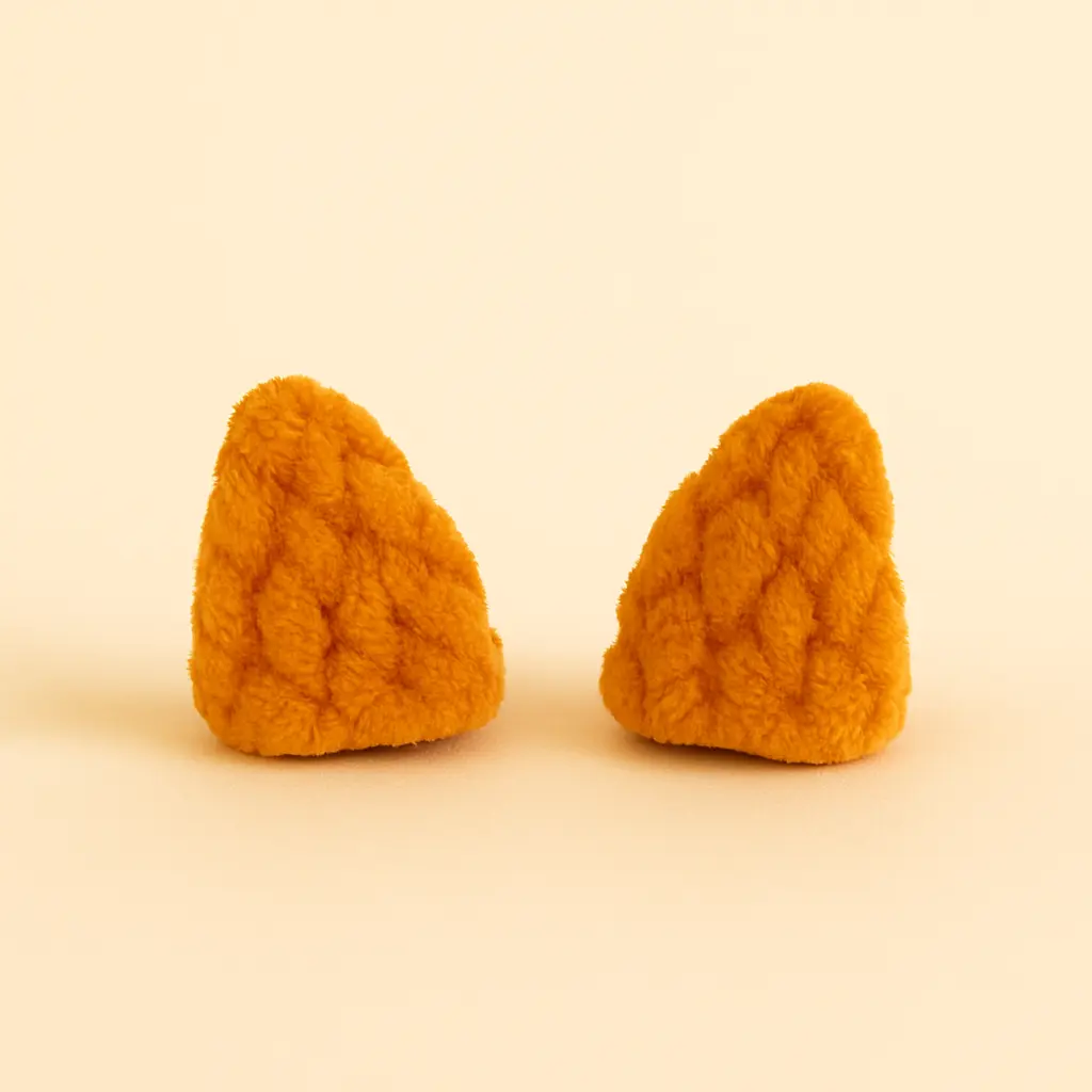 triangle cat ears crochet pieces for loaf cat plushie pattern