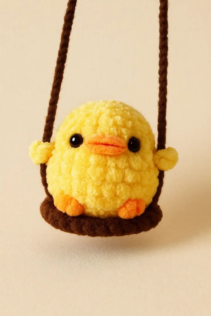 swinging duck crochet pattern free plush duck on swing
