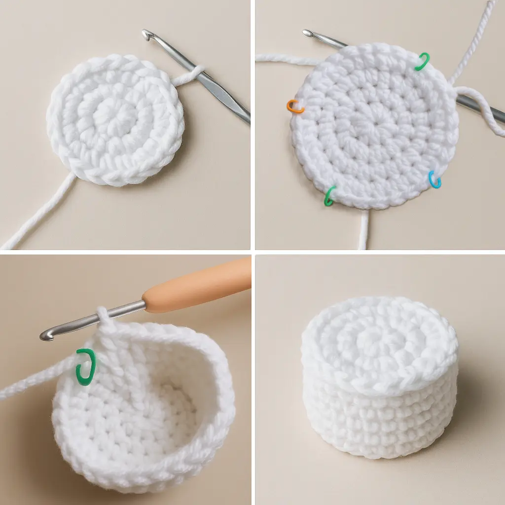 crochet mini cake amigurumi base tutorial