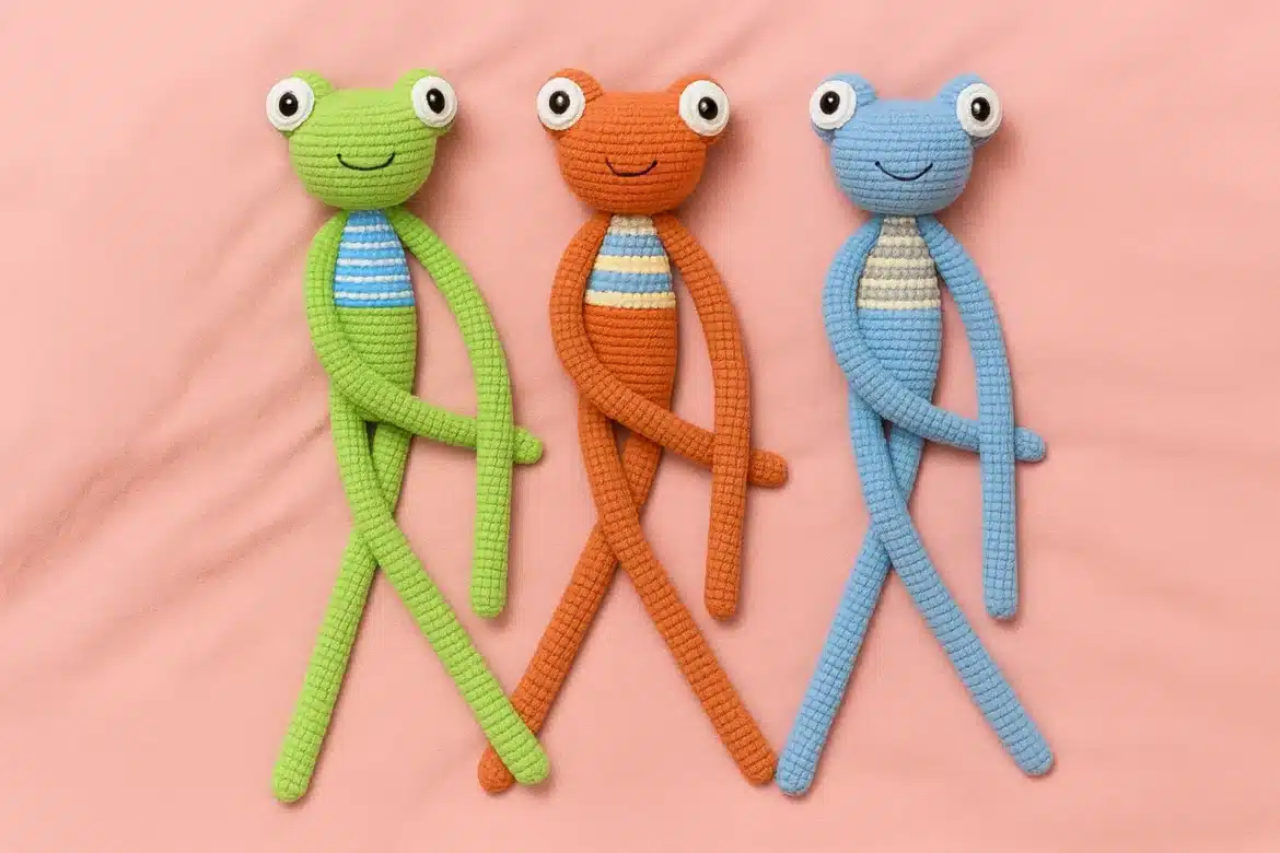 crochet leggy frog color variations amigurumi