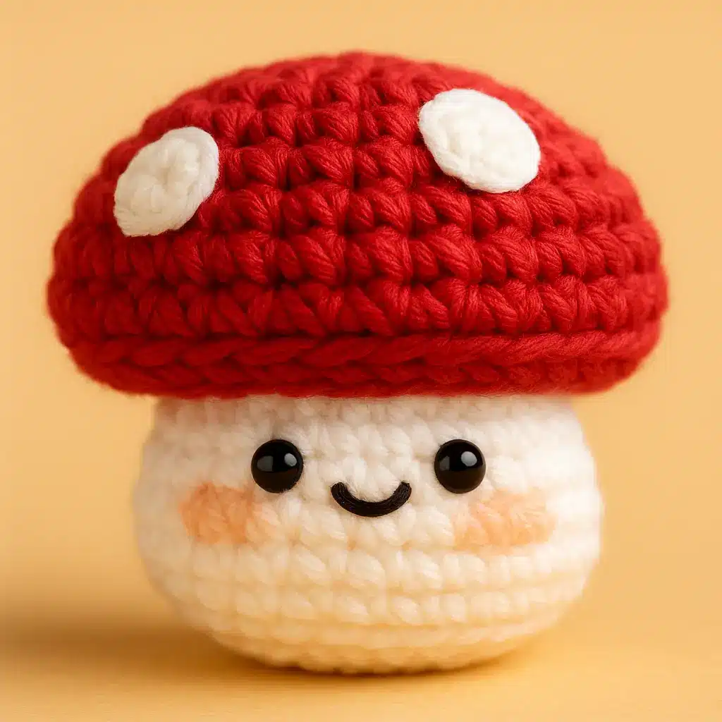 mushroom pop it crochet keychain finished pattern