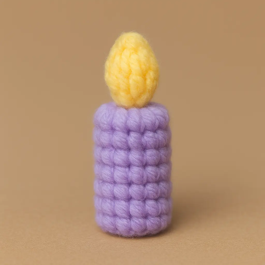 crochet candle amigurumi for mini cake