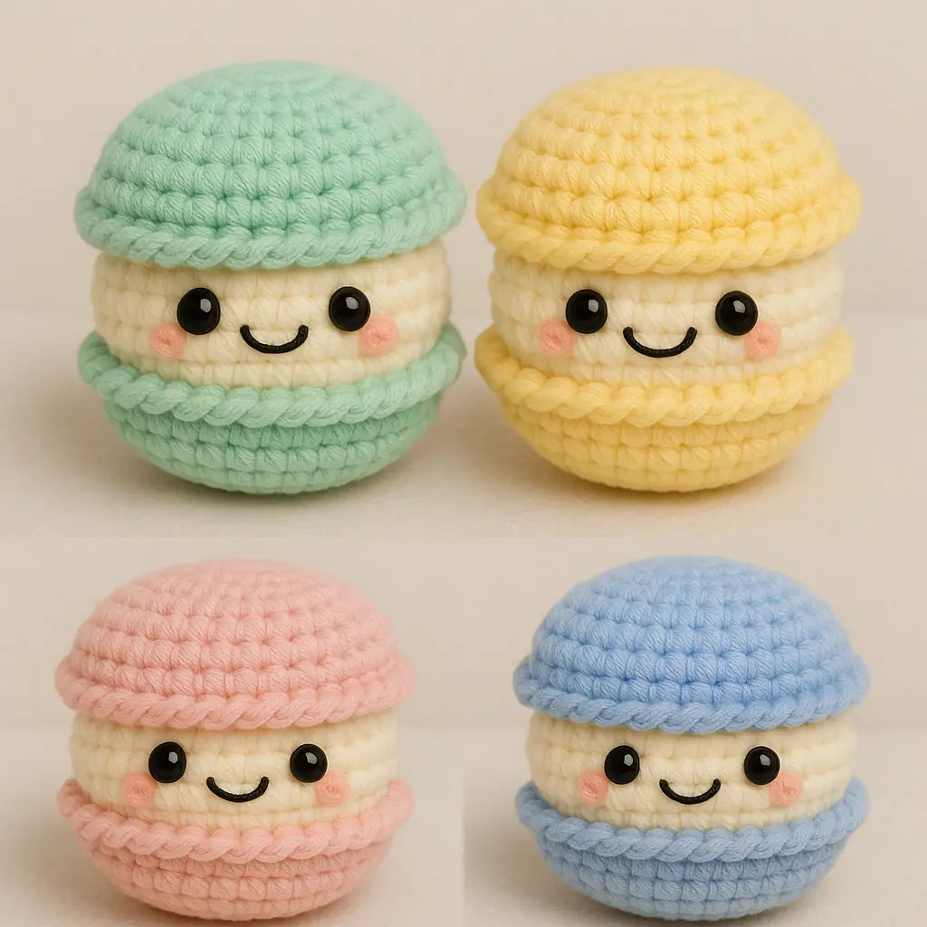 crochet macaron pattern free pastel kawaii food amigurumi