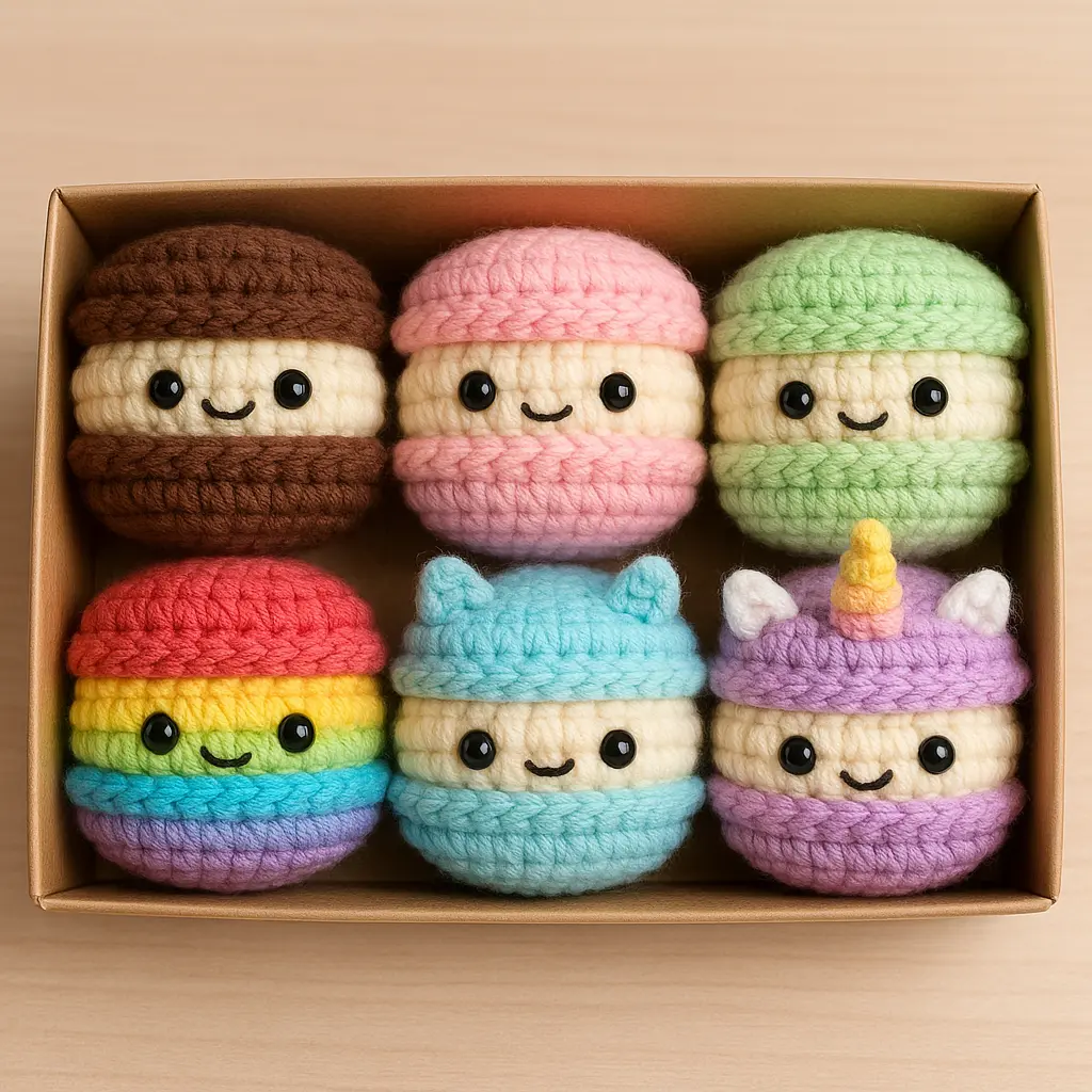 crochet macaron pattern variations jellycat unicorn rainbow