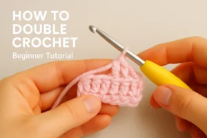 How to double crochet with pink yarn