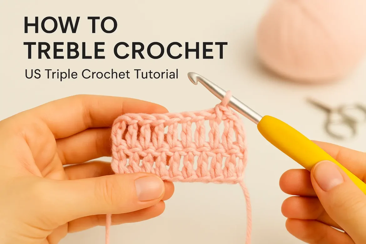 How to treble crochet with pink yarn