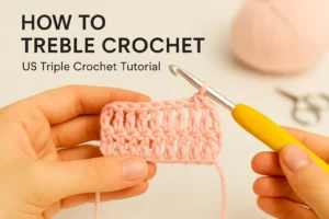 How to Treble Crochet in 6 Easy Steps (US Triple Crochet Tutorial) How to treble crochet with pink yarn