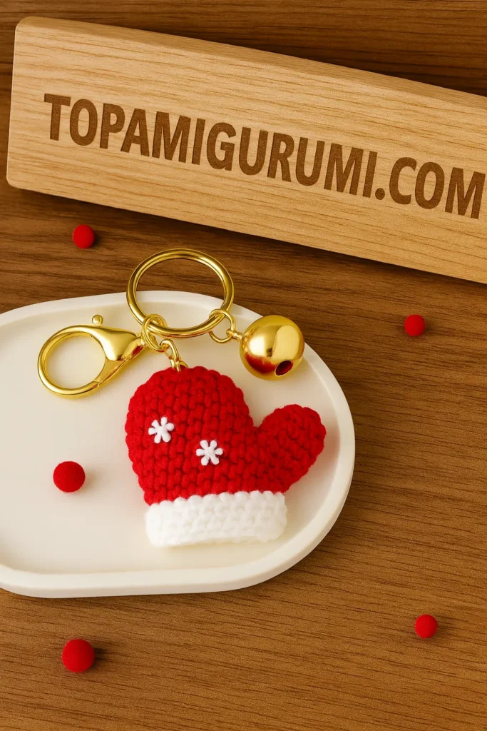 free crochet mitten ornament pattern red mitten keychain